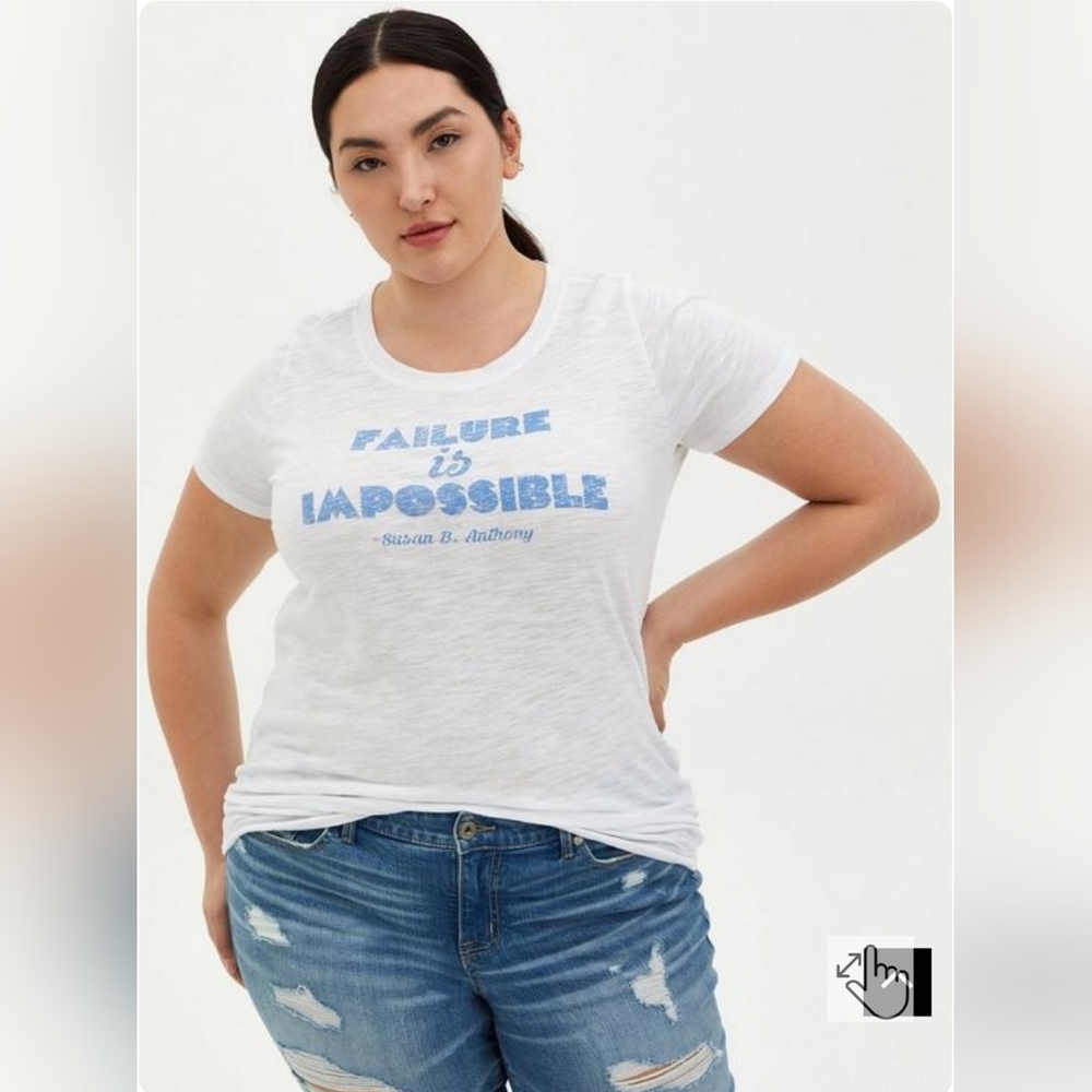 Torrid Failure is Impossible t-shirt.  NWT Size 0X (12W)
